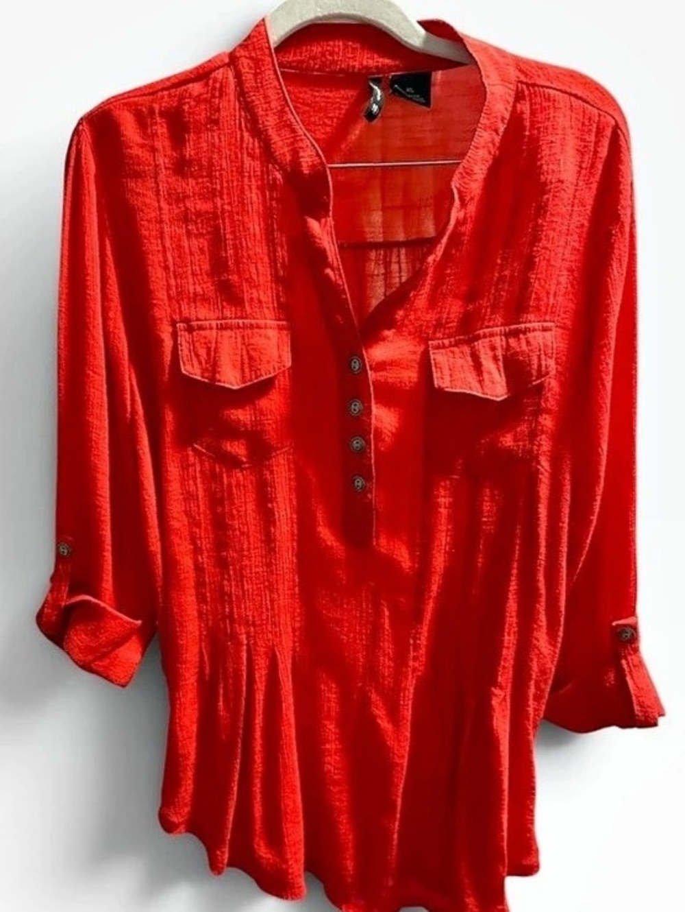 New Directions Red Button Down Shirt XL